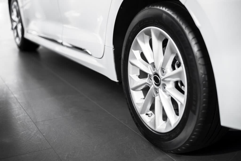 white car tire wheel