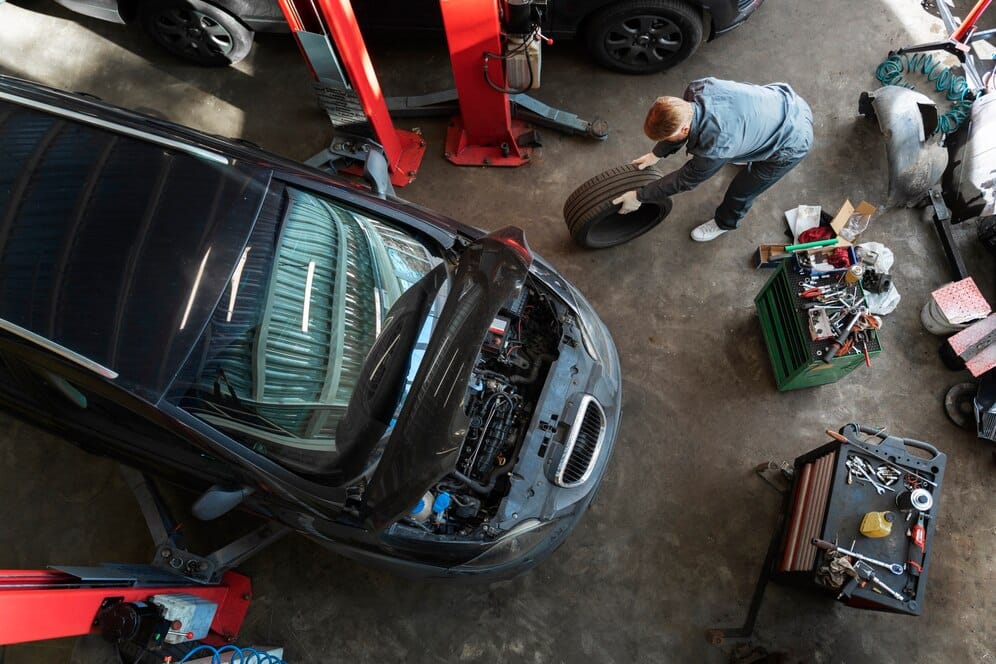 mechanic working in an auto repair shop